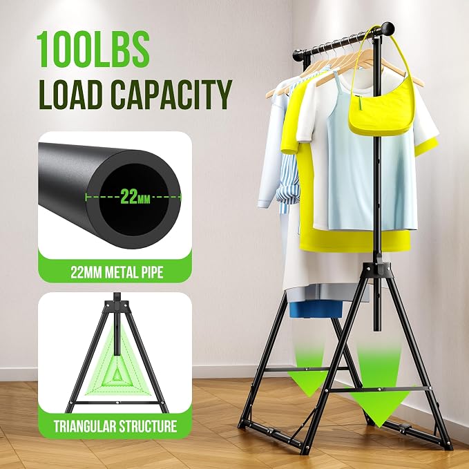 MAXLEAD HOME Clothes Rack Foldable Clothing Rack, 64.5''H Collapsible Garment - Image 8