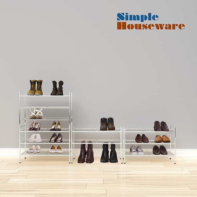 Simple Houseware 3-Tier Stackable Mesh Shoe Rack - Image 7