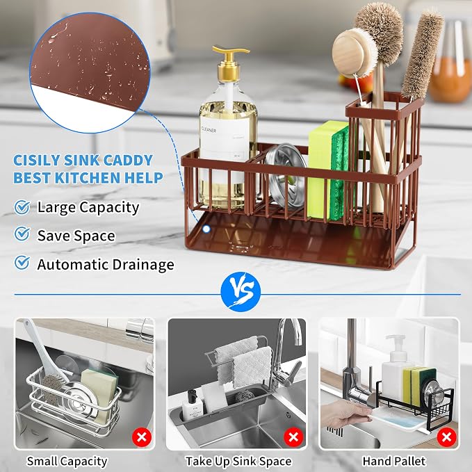 Cisily Kitchen Sink Caddy, Sponge Holder - Image 2