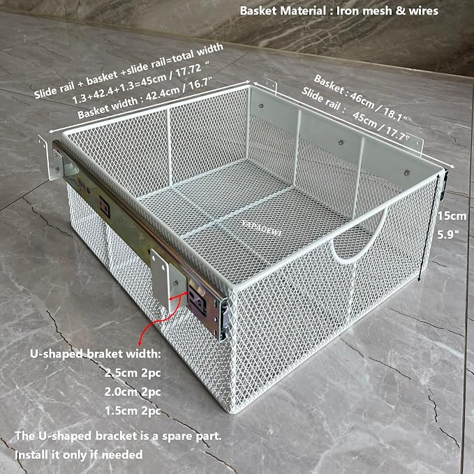 Pull Out Closet Drawer for Clothes | Sliding Wire Basket for Wardrobe Cabinets - Image 2
