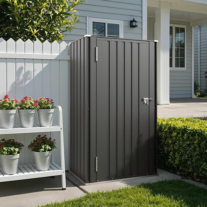 Patiowell 22 Cuft Metal Storage Shed, Outdoor Vertical Storage Cabinet by Patiowell