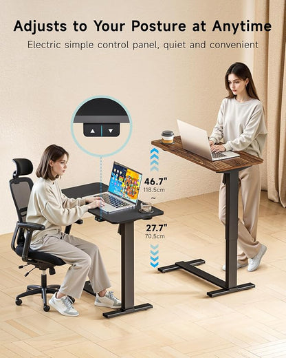BIZUM Small Electric Standing Desk Bedside Table - Image 4