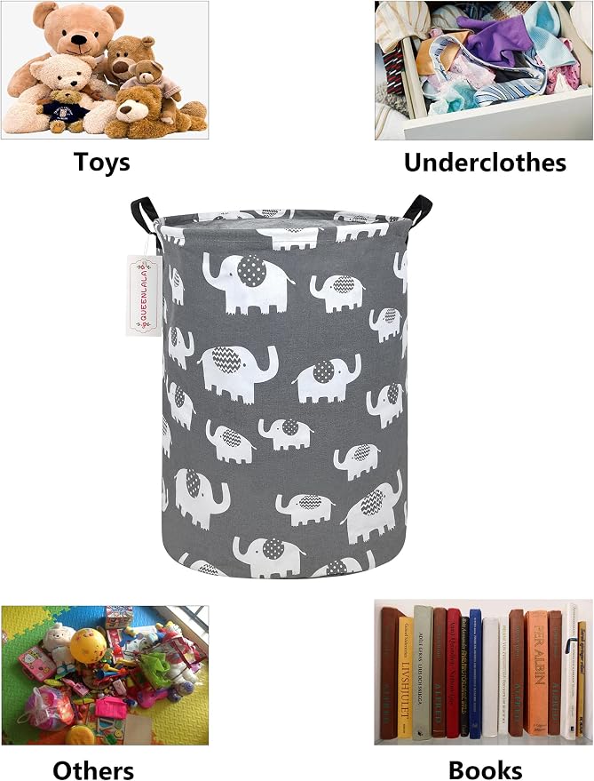 QUEENLALA Large Storage Basket, Laundry Hamper/Bathroom/Home Decor/Collapsible - Image 3