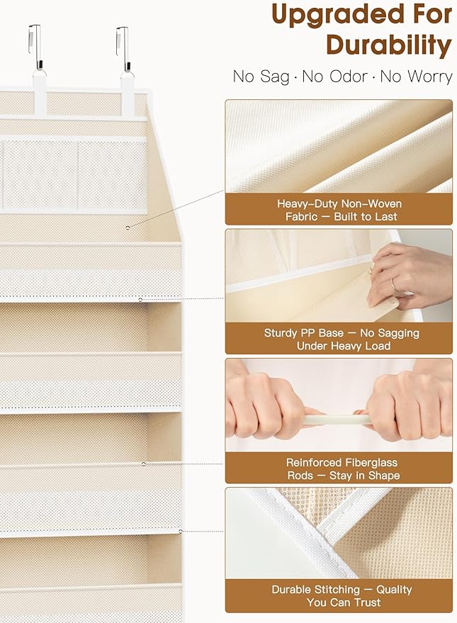Criusia Over the Door Organizer, 6-Shelf Closet Hanging Storage - Image 4