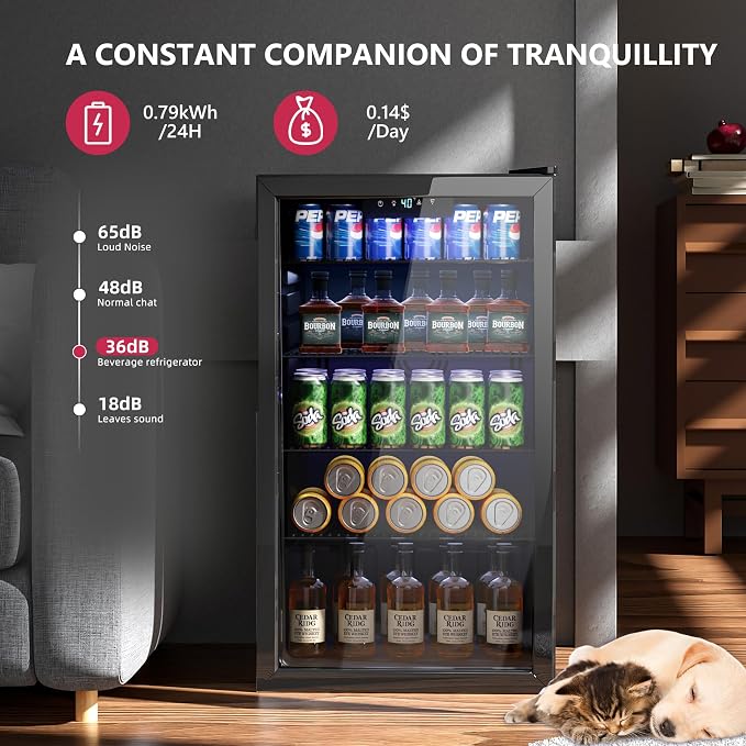 Beverage Refrigerator Cooler, 126 Can Mini Fridge - Image 7