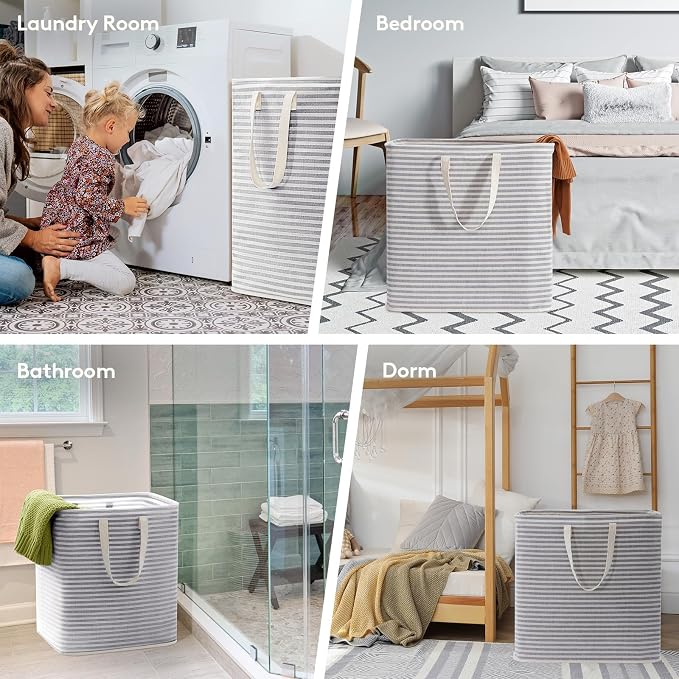 Lifewit 3 Pack Laundry Basket 90L Each, Collapsible Clothes Hamper - Image 7