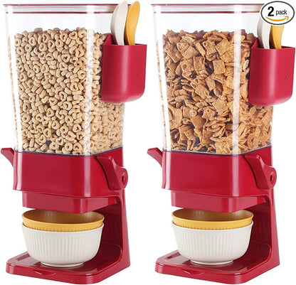 Cereal Dispenser Countertop Red 2 Pack by Osacoe