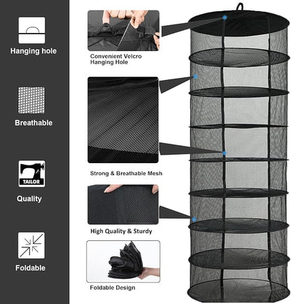 Desy & Feeci Herb Drying Rack Hanging, 8 Layer Collapsible Mesh Dry Net Herb - Image 5