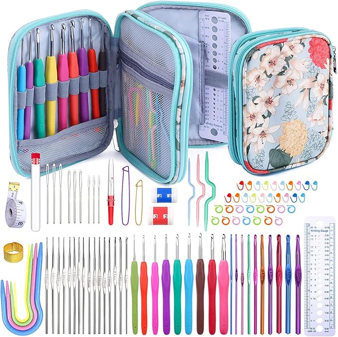 Mayboos 96 Pack Crochet Hooks Set, Ergonomic Crochet Hooks Weave Yarn Kits by Mayboos