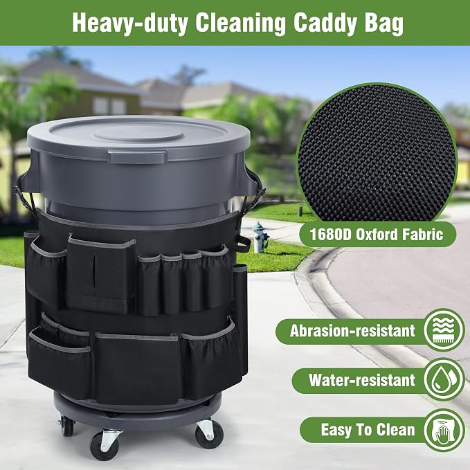 Trash Can Caddy Bags Fit 32-55 Gallon Garbage Bins, Garbage Bin Caddy Bag - Image 2