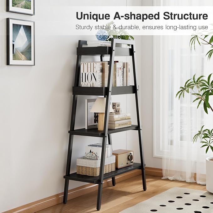VECELO Ladder Shelf, 4-Tier Bookshelf - Image 5
