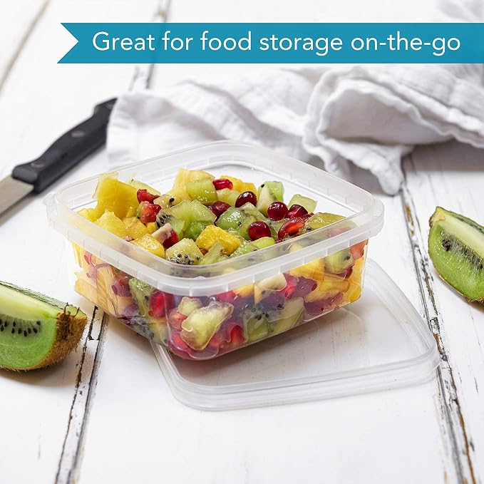 NYHI 8 oz 20 Pack Square Clear Deli Containers - Image 3