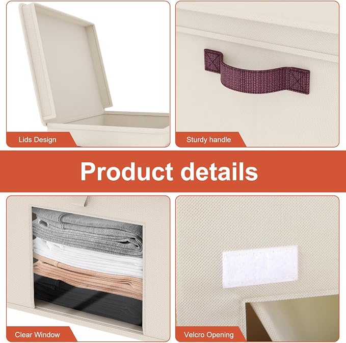 Univivi Storage Bins with Lids, Large Closet Organizers and Storage with - Image 8