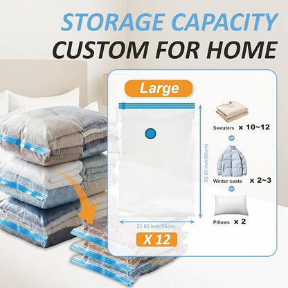 Cozy Essential Vacuum Storage Bags, 80% Compression Vacuum Seal Space Saver - Image 3