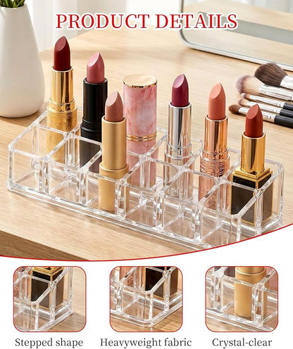 2pcs Lipstick Organizer, 12 Slots Lip Gloss Stick Holder - Image 4