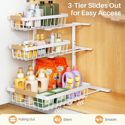 PXRACK Under Sink Organizer, Slide out Storage Drawer Rack - Image 6