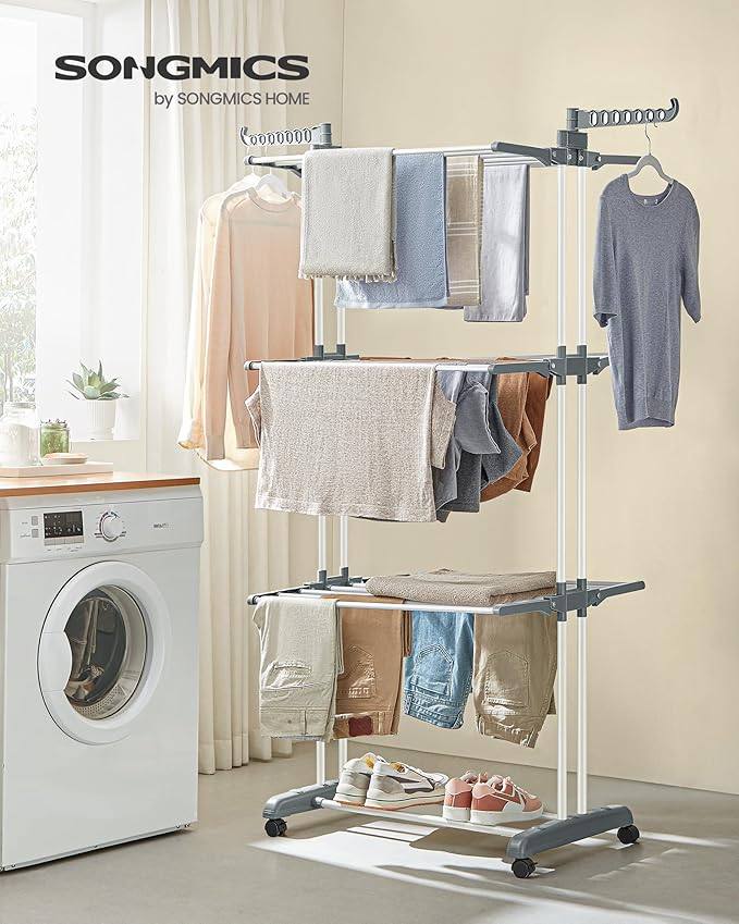 SONGMICS Clothes Drying Rack Stand 4-Tier, Foldable Laundry Drying Rack - Image 2