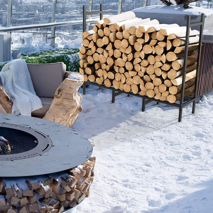 4FT Firewood Rack Indoor Outdoor, Heavy Duty Log Holder Stand - Image 4