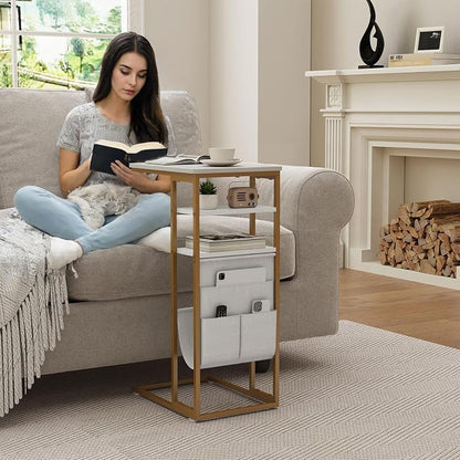 C Shaped End Table 28" 3-Tier C Table - Image 2