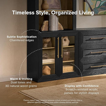 mopio Blake Storage Cabinet, Small Modular Accent Display Sideboard Buffet - Image 3