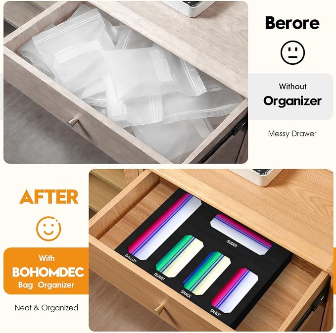 Bamboo Ziplock Bag Storage Organizer - Image 2