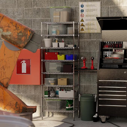 18" Deep x 30" Wide x 86" Height Wire Shelving Kit | 8-Tier | NSF Commercial - Image 7