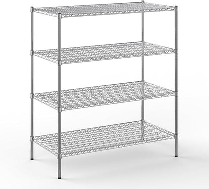24" Deep x 48" Wide x 54" Height Wire Shelving Kit | 4-Tier | NSF Commercial by Regal+Altair