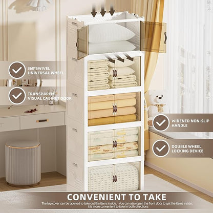 520 QT / 130 Gal Large Foldable Stackable Plastic Storage Cabinet - Image 6