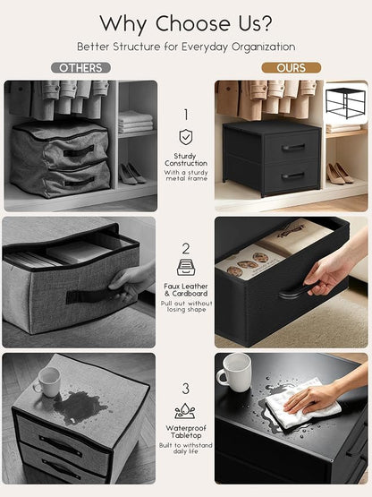 Homsorout 2 Drawers for Closet -Small Fabric Dresser Closet Storage | 1 Pack - Image 5