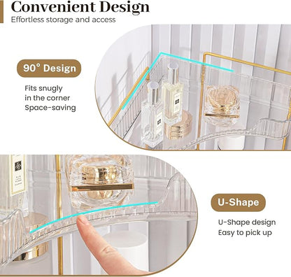Aveniee Corner Bathroom Counter Organizer, Bathroom Countertop Shelf Makeup - Image 3