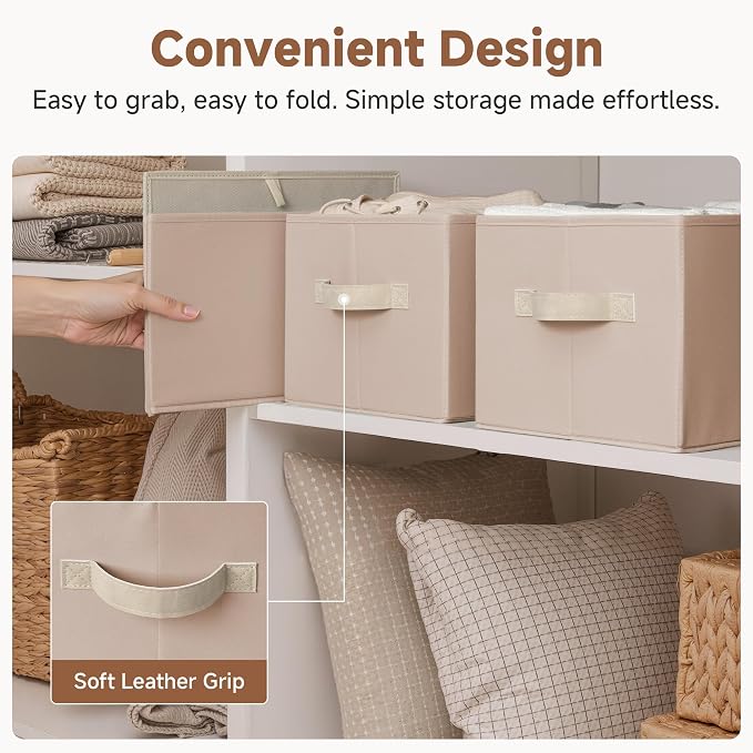 StorageWorks Storage Baskets for Shelves, Foldable Fabric Closet Storage Bins - Image 4