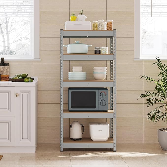 Topeakmart 5-Tier Utility Shelves, Metal Storage Shelves, Adjustable Shelving - Image 8