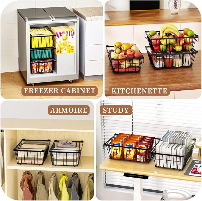 Freezer Organizer Bins ，Enhanced Leak-Proof Bottom，4 Pack Stackable Deep - Image 7