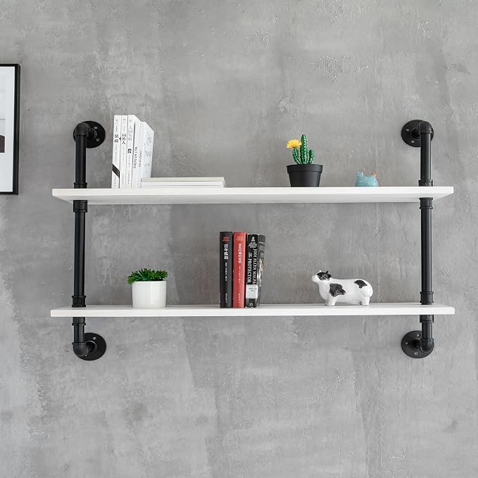 HDDFER Floating Bookshelf Bathroom Shelves Over Toilet Industrial Pipe Shelving by industrialpipeshelving