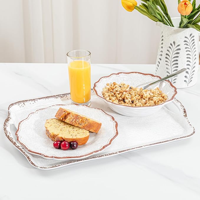 LEHAHA Vintage White Large Serving Tray - Image 3