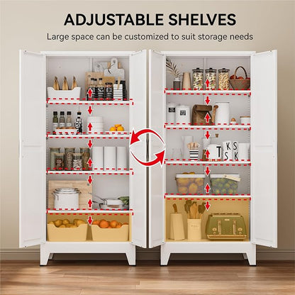COFaR 71" White Farmhouse Pantry Cabinet - Image 4