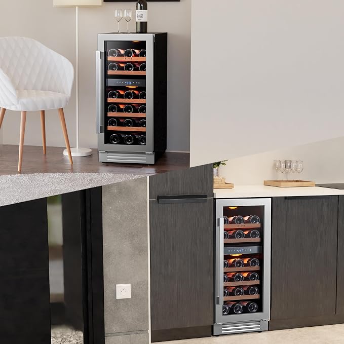 Ca'Lefort 15 Inch Wine Fridge, 28 Bottle Wine Cooler Refrigerator, 40-65°F Wine - Image 6
