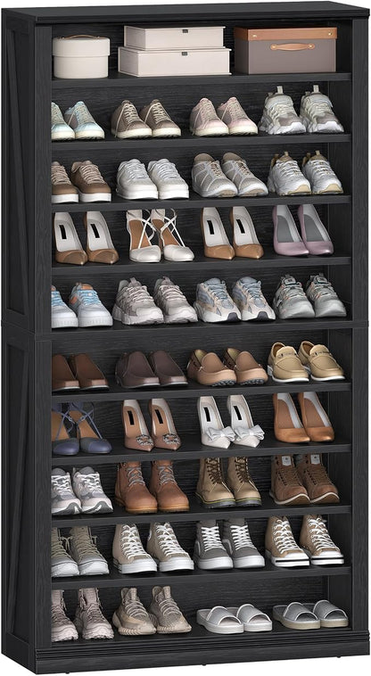 Hzuaneri Shoe Storage Cabinet, 10 Tiers Farmhouse Tall Shoe Cubby Organizer | - Image 8