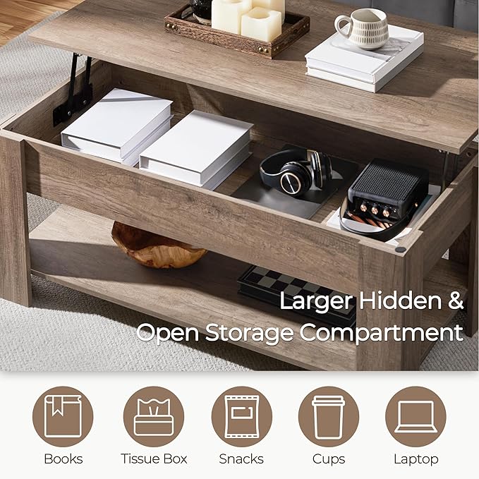 Yaheetech 47.2 in Lift Top Coffee Table - Image 6