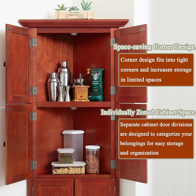 72" H Farmhouse Corner Storage Cabinet - Image 5
