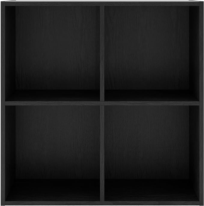 Homes: Inside + Out Apexa 4-Cube Storage Organizer Shelves, Stackable Wood - Image 4