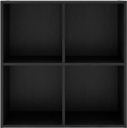 Homes: Inside + Out Apexa 4-Cube Storage Organizer Shelves, Stackable Wood - Image 4