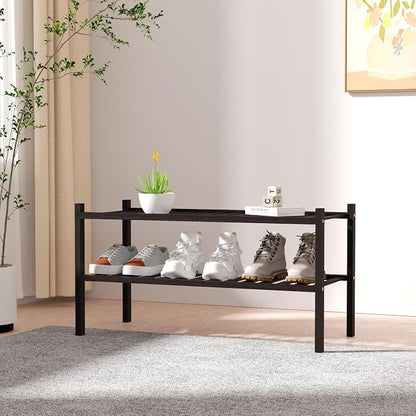 ROMGUAR CRAFT 2 Tier Bamboo Shoe Rack - Image 2