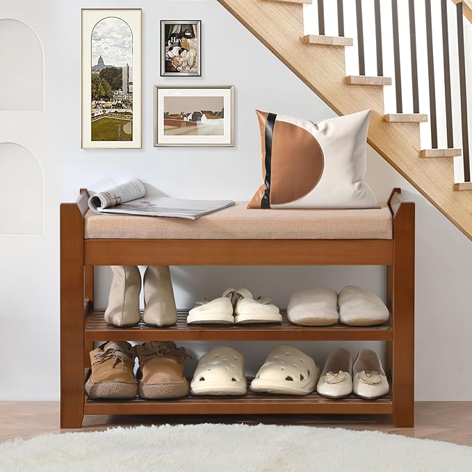 PETKABOO Shoe Rack Bench with Cushion, Shoe Rack - Image 6