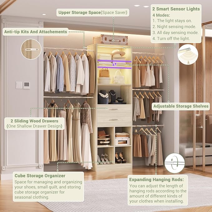 Besiost Closet System, Built in, Not Free Standing, Enclosed Storage Volume: - Image 6