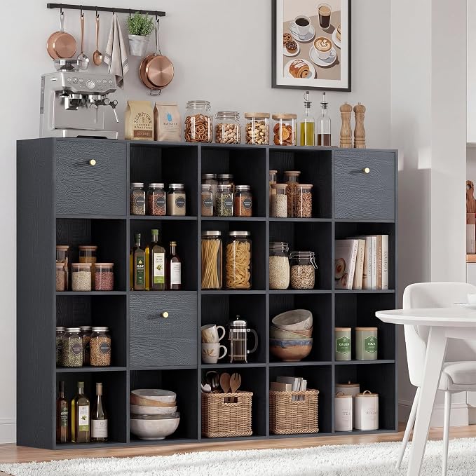 Black Book Shelf, Large Cube Storage Organizer Unit 2-Pack, 20 Open Shelves - Image 8