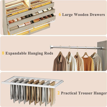 Closet System Set of 2, 5.7-10.4FT Closet Organizer System - Image 5