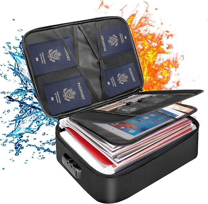 DocSafe Document Bag with Lock, Fireproof 3-Layer File Storage Box, Document by DocSafe