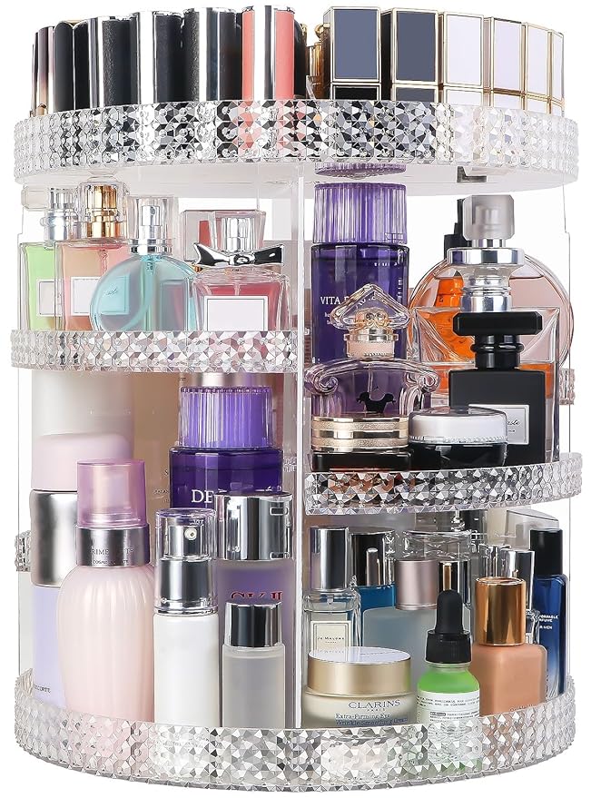 360 Degree Rotating Makeup Organizer, Extra Large Capacity Perfume Organizer by HEMTROY