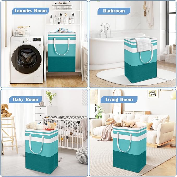 BlissTotes 3-Pack Laundry Basket, Freestanding＆Waterproof Laundry Hamper - Image 6